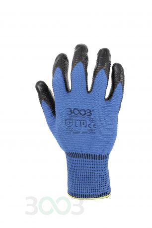Перчатки 3003 Mica Zebra, синие трикотажные с нитриловым обливом 1/2 (24001)