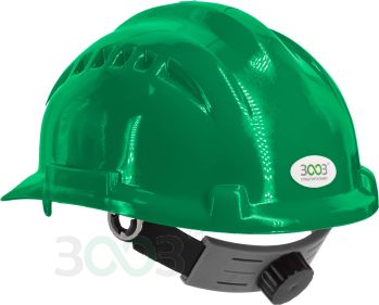 Каска 3003 OLSON вентильована з храповиком, HDPE, зелена (29009)