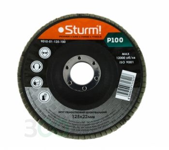 Круг зачистной лепестковый Sturm 125x22мм №100 9010-01-125-100