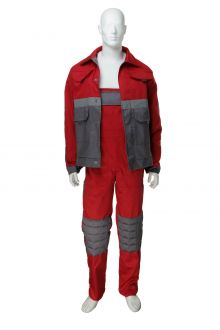 Костюм 3003 Сканрок (куртка + напівкомбінезон) червоний-сірий (Ц297)