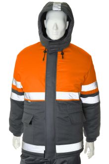 Куртка Дорожник 3003 серо-оранжевая, люминэ (утепленная) (Ц691)