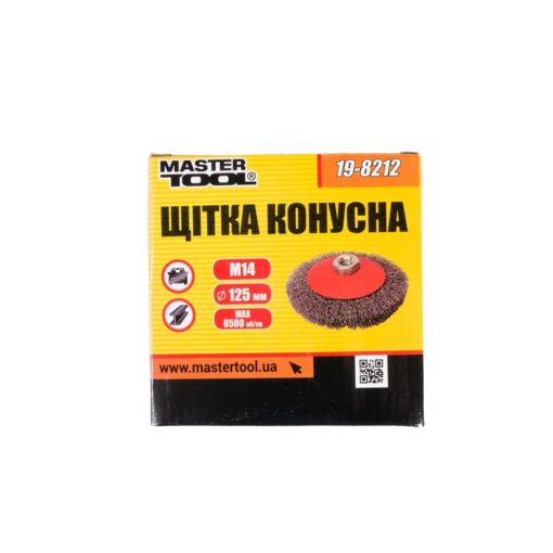 Щетка конусная MASTERTOOL из рифленой проволоки 125 мм М14 19-8212 — изображение 2