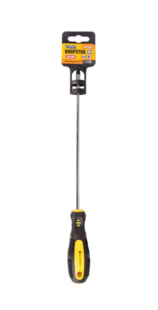 Отвёртка шлицевая MASTERTOOL SL5х200 мм ручка с TPR покрытием 48-5520 — изображение 2