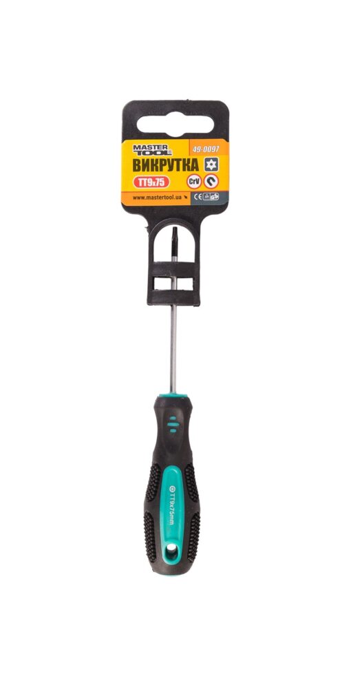 Викрутка магнітна MASTERTOOL TORX TT9х75 мм ручка з TPR покриттям 49-0097 - Зображення 2