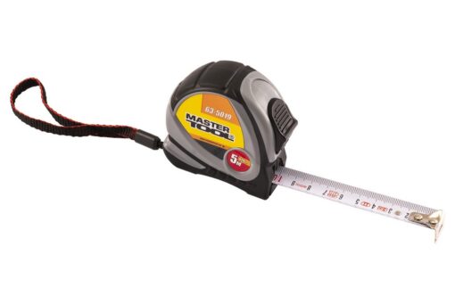 Рулетка MASTERTOOL 5 м 19 мм фиксатор полотна покрытие TPR 63-5019