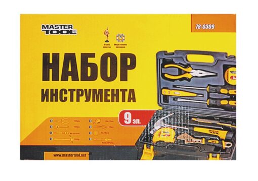 Набор инструментов MASTERTOOL "Хозяин" 9 элементов 78-0309 — изображение 2