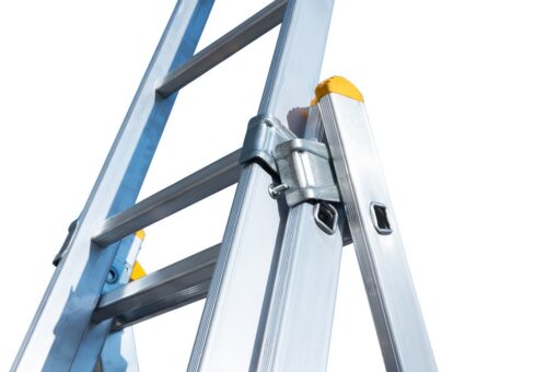 Драбина алюмінієва MASTERTOOL 3-х секційна 3х9 ступенів h=6200 мм max 150 кг 79-1309 - Зображення 3