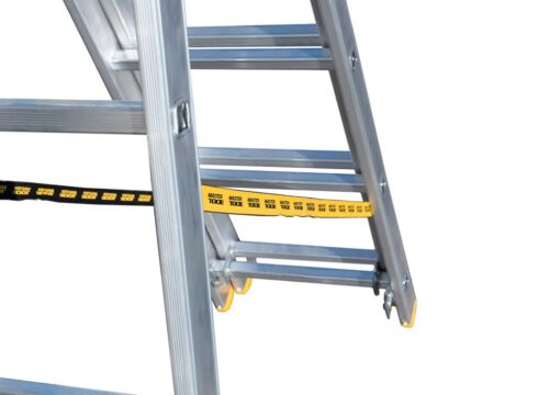 Драбина алюмінієва MASTERTOOL 3-х секційна 3х9 ступенів h=6200 мм max 150 кг 79-1309 - Зображення 8