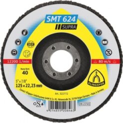 Круг лепестковий торцевий (125х22,23) P40 Klingspor SMT 624 Supra (322772)