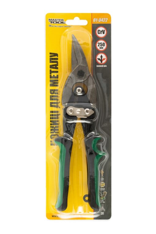 Ножницы для металла MASTERTOOL CrV 250 мм правый рез 01-0422 — изображение 4