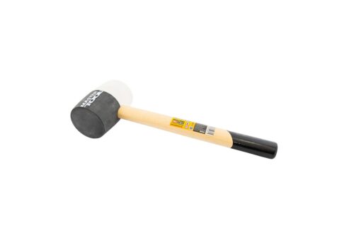 Киянка резиновая MASTERTOOL 65 мм 450 г ручка из дерева черно-белая 02-0322
