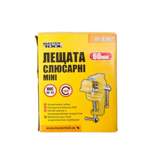 Тиски слесарные поворотные MASTERTOOL 60 мм крепления на струбцине 07-0202 — изображение 4