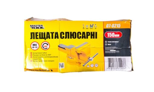 Тиски слесарные настольные поворотные MASTERTOOL 150 мм с наковальней 07-0215 — изображение 4