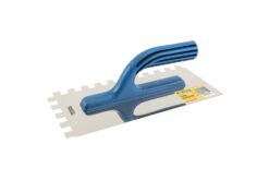 Тёрка нержавеющая MASTERTOOL с пластиковой ручкой зубчатая 125х270 мм зуб 12х12 мм 08-2227