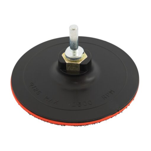 Платформа для круга шлифовального MASTERTOOL с липучкой Velcro Ø 125 мм 3 мм М14 со стержнем 08-6000