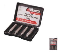 Экстракторы для выкручивания поврежденных винтов GRANITE М5-М14/Ø2.8-6 мм/HEX набор 4 шт 10-40-004