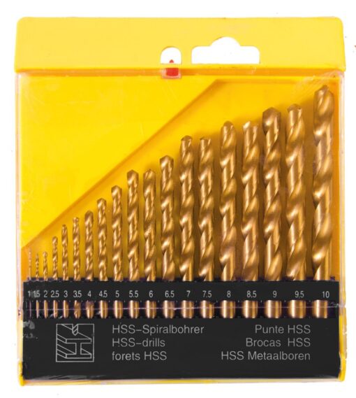 Набор сверл для металла MASTERTOOL 19 шт HSS 1 - 10 мм plastic box ТИТАН 11-0219 — изображение 2