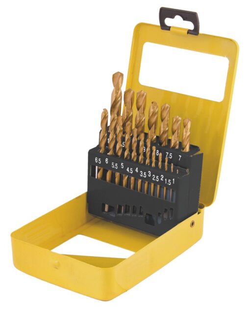 Набор сверл для металла MASTERTOOL 19 шт HSS 1 - 10 мм metal box ТИТАН 11-0319