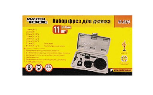 Набор фрез для дерева MASTERTOOL 19-64 мм 11 шт 12-2570 — изображение 2