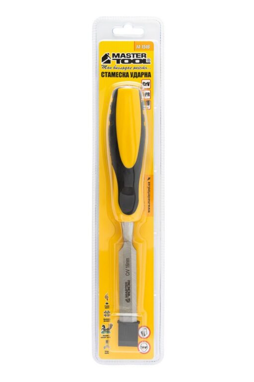 Стамеска ударная MASTERTOOL CrV 16 мм с двухкомпонентной ручкой 14-1516 — изображение 6