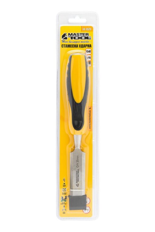 Стамеска ударная MASTERTOOL CrV 25 мм с двухкомпонентной ручкой 14-1525 — изображение 6