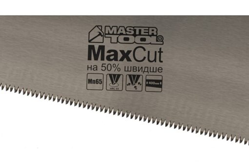 Ножовка столярная MASTERTOOL 7TPI MAX CUT 400 мм закаленный зуб 3-D заточка полированная 14-2040 — изображение 2