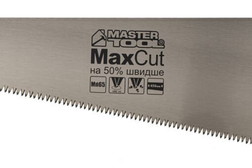 Ножовка столярная MASTERTOOL 7TPI MAX CUT 450 мм закаленный зуб 3-D заточка полированная 14-2045 — изображение 2