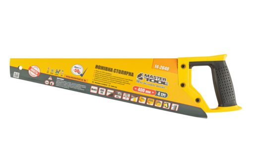 Ножовка столярная MASTERTOOL 4TPI MAX CUT 400 мм закаленный зуб 2-D заточка полированная 14-2640 — изображение 3