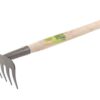 Грабли садовые MASTERTOOL 5 зубьев 375х95 мм с удлиненной деревянной ручкой 14-6196
