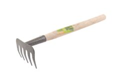 Грабли садовые MASTERTOOL 5 зубьев 375х95 мм с удлиненной деревянной ручкой 14-6196