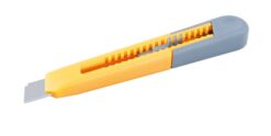 Нож строительный MASTERTOOL с отломным лезвием 18 мм ABS пластик кнопочный фиксатор 17-0321