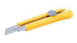 Нож строительный MASTERTOOL с отломным лезвием 25 мм ABS пластик металлическая направляющая винтовой замок магнит 17-0325
