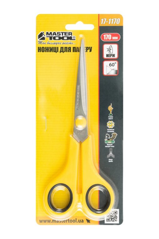 Ножницы для бумаги MASTERTOOL 170 мм 17-1170 — изображение 3