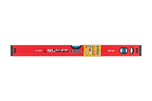 Уровень строительный MASTERTOOL ПРОФИ 60 см 2 капсулы 0,5 мм/м 0,03° фрезерованная поверхность/желоб для труб 37-0603 — изображение 9