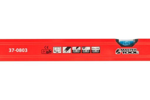 Уровень строительный MASTERTOOL ПРОФИ 80 см 2 капсулы 0,5 мм/м 0,03° фрезерованная поверхность/желоб для труб 37-0803 — изображение 7