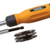 Отвертка с реверсом MASTERTOOL 12-В-1 PH1-2-3/PZ1-2-3/SL4-5-6/T15-20-25 25 мм магнитный держатель 40-0518