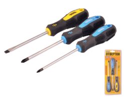 Отвертки MASTERTOOL набор 3 шт PH1х100/PH2х100/SL5х100 40-1504