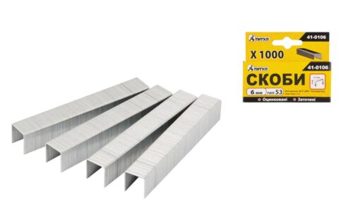 Скобы MASTERTOOL R53 6 мм 1000 шт 41-0106
