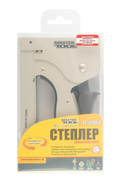 Степлер рессорный MASTERTOOL скоба R53 4-14мм плавная регулировка силы удара, корпус металл 41-0904 — изображение 6