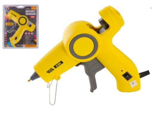 Пистолет клеевой MASTERTOOL Ø 11.2 мм 200 Вт/220 В/50 Гц 10 г/мин «Капля-Стоп» 2 t-режима LED-индикатор 42-0515