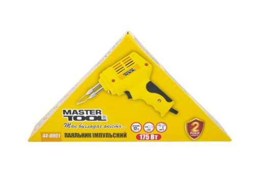 Паяльник импульсный MASTERTOOL с трансформатором 175 Вт/220–240 V/50 Hz 0–400°С LED 44-0001 — изображение 2
