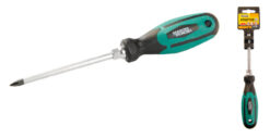 Отвёртка крестовая магнитная MASTERTOOL HEXAGON РН1х100 мм ручка с TPR покрытием 45-8110