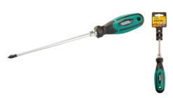 Отвёртка крестовая магнитная MASTERTOOL HEXAGON РН1х150 мм ручка с TPR покрытием 45-8115
