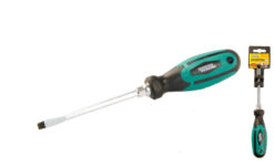 Отвёртка шлицевая магнитная MASTERTOOL HEXAGON SL5х100 мм ручка с TPR покрытием 45-8510