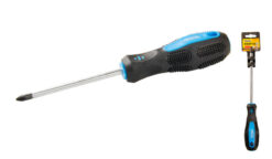 Отвёртка крестовая магнитная MASTERTOOL PH2х100 мм ручка с TPR покрытием 48-5210