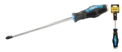 Отвёртка ударная крестовая магнитная MASTERTOOL PH3х200 мм ручка с TPR покрытием 49-5320