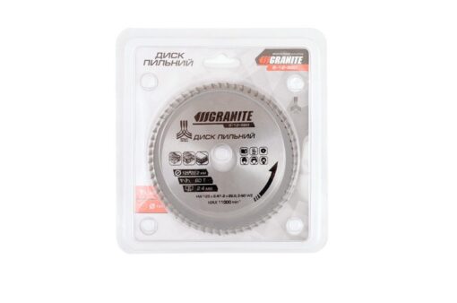 Диск пильный GRANITE для дерева с твердосплавными напайками 125х22.2х60Т 12000 об/мин 5-12-560 — изображение 2
