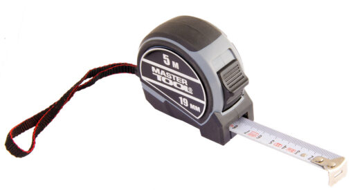 Рулетка MASTERTOOL 5 м 19 мм фиксатор полотна кнопка STOP нейлоновое покрытие металлическая накладка 60-5019