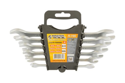 Ключи рожковые MASTERTOOL SATIN FINISH набор 6 шт (6х7 - 16х17 мм) 31CRV3 DIN3110 70-2106 — изображение 2