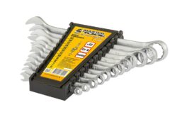 Ключи рожково-накидные MASTERTOOL SATIN FINISH набор 12 шт (6-14/17/19/22 мм) 31CRV3 DIN3113 71-2112